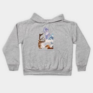 robots and animals in nature Kids Hoodie